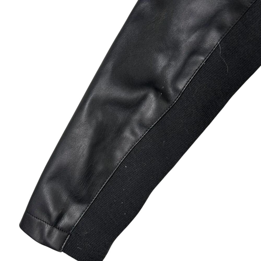 Ivanka Trump Tweed Faux Leather Jacket Black Zip Front Moto Blazer PS - Picture 4 of 8